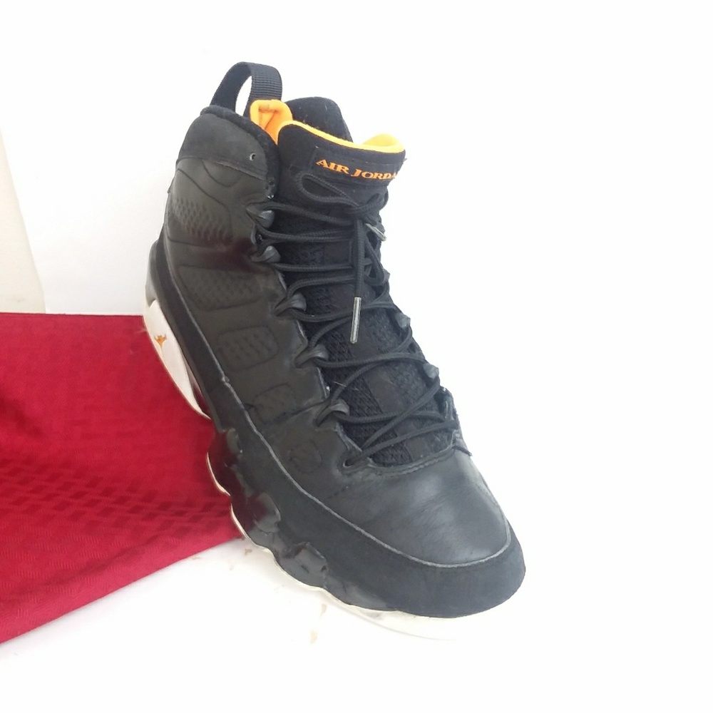 NIKE AIR JORDAN IX 9 RETRO Black Sneakers Size 10 - Picture 8 of 8